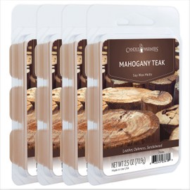 Candle Warmers Etc Classic Wax Melts 2.5oz, Mahogany Teak Fragrance (4-Pack) – Each Pack has x4 2.5 oz Wax Melts and 30 Hours of Fragrance – Perfect for bedrooms, Living Rooms, and bathrooms