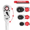 TOMMARS Flex-Head Stubby Ratchet Set, 1/4", 3/8", 1/2" Drive Flexible