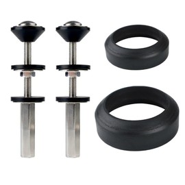 Universal Toilet Tank to Bowl Gaskets Kit with 2 Sets Stainless Steel Tank to Bowl Bolts and Seal kits, Fits Most 2-Inch and 3-Inch Toilet Flush Valve Tanks Replacement