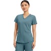 Med Couture V-Neck Scrub Top for Women with 4 Pockets,