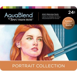Spectrum Noir AquaBlend Pencils - Portrait - Pack of 24 - Premium Artist Quality