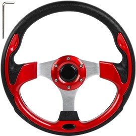 Golf Cart Steering Wheel Fit Club Car EZGO Yamaha Universal Steering Wheel for EZGO TXT RXV, Club Car DS Precedent Tempo, Yamaha G2-G29 Most Golf Cart