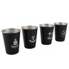 4pcs Camping Cups Black 350ml Outdoor Camping Portable Stainless Steel