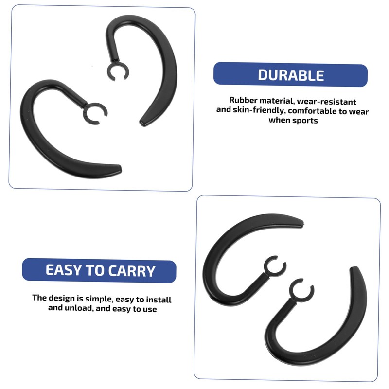 BIUDECO 2sets Ergonomic Ear Hook Clip Rubber Headphones Ear Hooks