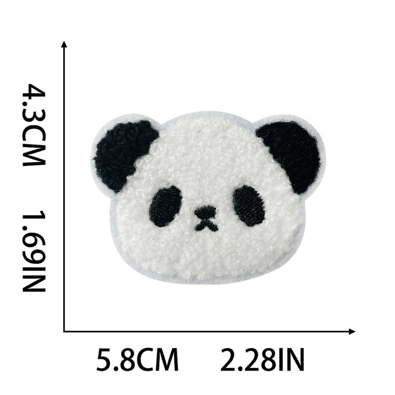 Patch Applique Iron on Cute Panda Set of 4 Embroidered
