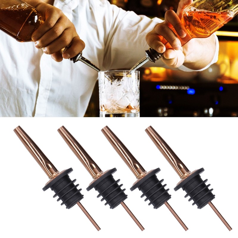 10Pcs Liquor Pourer Stainless Steel Wine Pourer Stopper Bar Tool