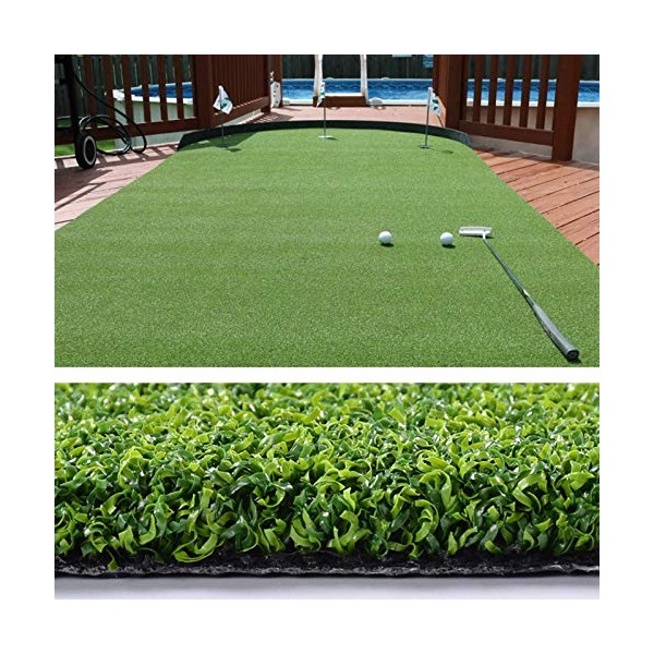 Putting Green Golf Mat 5FTX8FT-Golf Training Mat Sport Baseball Football Artificial Grass- Green Long Challenging Putter for Indoor/Outdoor