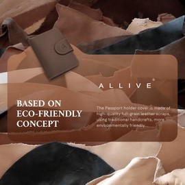 ALLIVE Passport Holder for Travel, Rfid Passport Holder for Women & Men, Genuine Leather Passport Cover Travel Wallet with AirTag Hidden, Airport Essentials, Travel Must Haves Gifts (Coffee Brown)