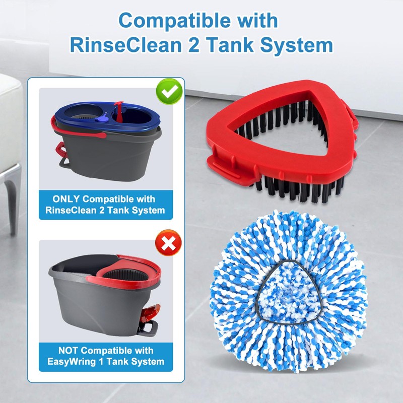 Mop Replacement Heads for O Cedar RinseClean 2 Tank System,2
