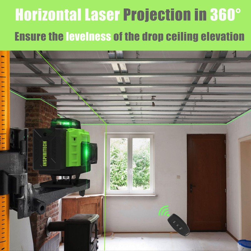 INSPIRITECH Laser Level 360 Self Leveling for Tiling Floor Wall