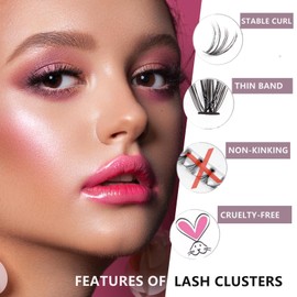 Lash Extension Kit 30D+40D Eyelash Extension Kit 320 Pcs Lash Clusters 10-16mm Cluster Individual Lashes Kit with Lash Bond and Seal Lash Remover Lash Tweezers