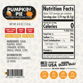The Original Pumpkin Pie Spice Topper Seasoning Mix by Flavor God - Premium All Natural & Healthy Spice Blend for Donuts & Smoothies - Kosher, Low Sodium, Dairy-Free, Vegan & Keto Friendly - Great Flavor Spices and Seasoning Gift