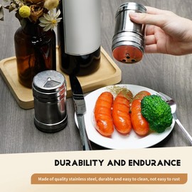 Aswalling 6PCS of Stainless Steel Salt and Pepper with Rotating Lid Sugar Spice Condiments, Seasoning Pot, Condiment Pot, Kitchen