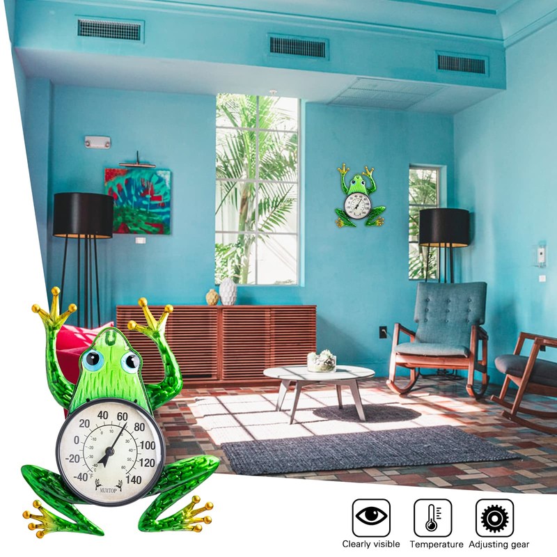 MUMTOP Outdoor Thermometers for Patio - Indoor Outdoor Thermometer, Frog