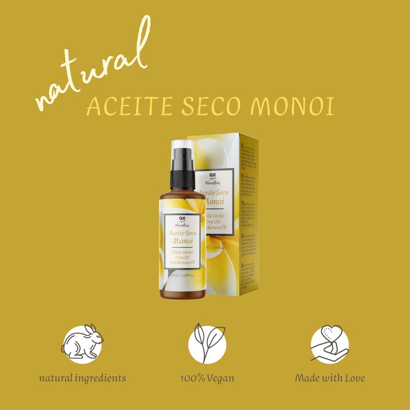 QKnatur Monoi Dry Oil Hydration and Nutrition for Skin and