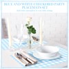 Moinchore Blue and White Gingham Paper Placemats Disposable Blue Checkered
