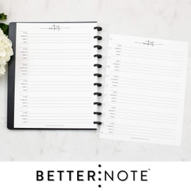 BetterNote Contact Address Refill Pages for Disc Notebooks, Fits TUL, Happy Planner, Levenger Circa, Staples ARC, Talia (Modern- 50 Sheets, 11-Disc, 8.5"x11")