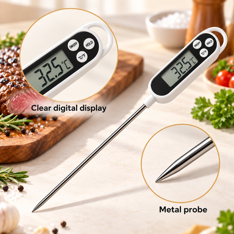 Food Thermometer TP300 Digital Kitchen Water Oil Thermometer for Meat