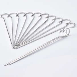HONSHEN 7"Flat Stainless Short Barbecue Needle Barbecue BBQ Skewers,Shish Kebab Kabob Grill Skewers 12 pcs (7 INCH Flat BBQ 12)