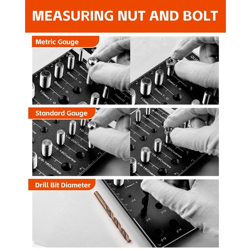 42 Thread Checker Standard and Metric Kinok Bolt Size and