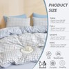3 Piece Gingham Duvet Cover Set, Soft Microfiber Bedding Set