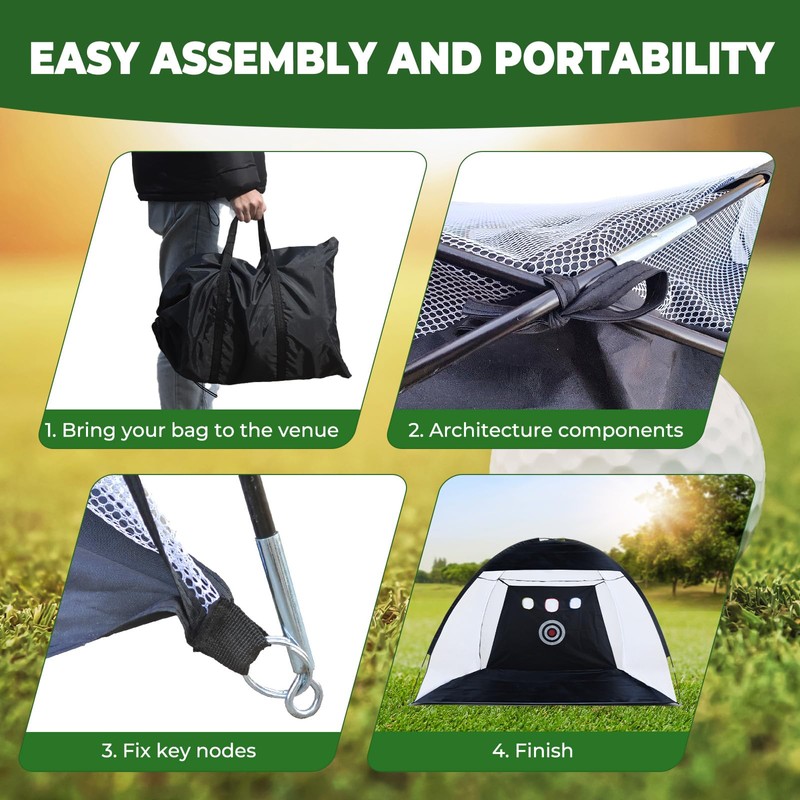 DAWOT 10x7ft Golf Practice Net and Mat, Golf Hitting Nets