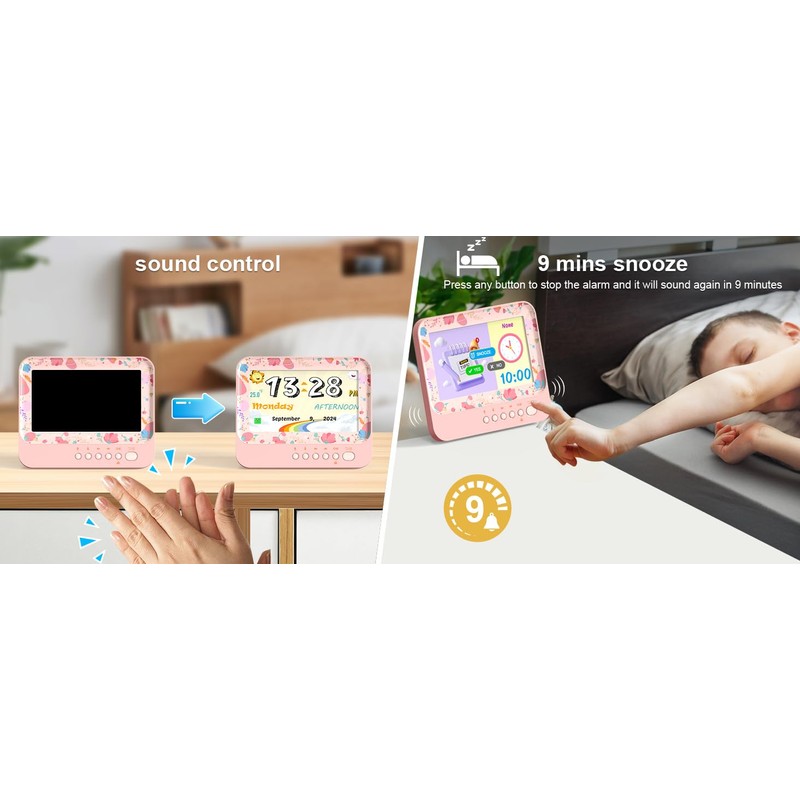Children Alarm Clock with Large Numbers - Easy-Read Kids Learning
