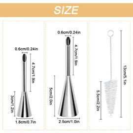 Icing Nozzles Filling Nozzle Wind Bag Icing Nozzle Filling for Baking Pastry Filler Long Piping Nozzles Doughnut Filling Stainless Steel Doughnut Filler for Jam Cream Bakers