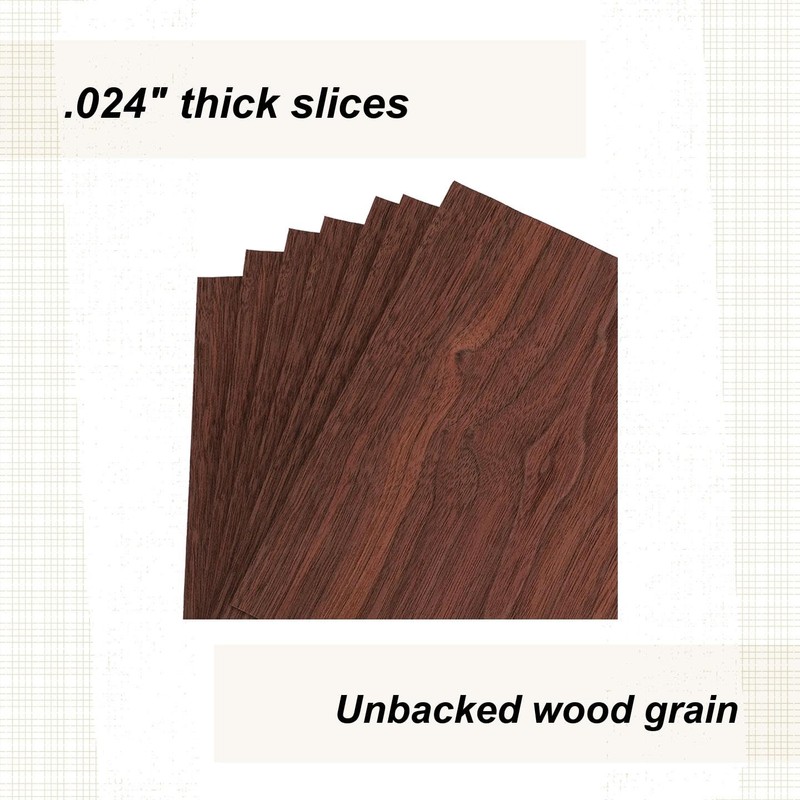 Walnut Veneer 8" X 8", 7-Piece