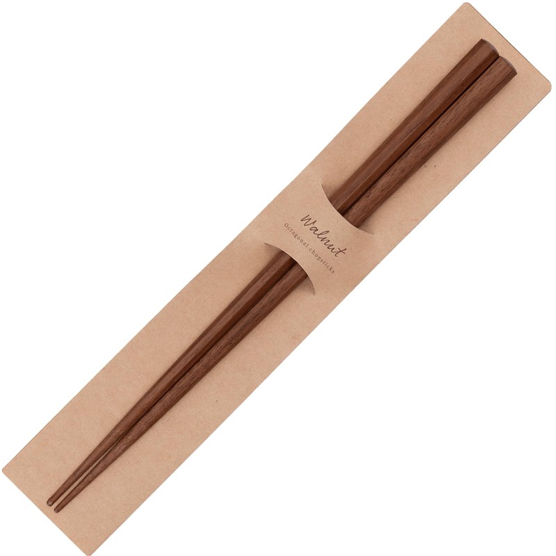 PINGTO H-06880 Meiki Octagonal Chopsticks Adult Long Dishwasher Safe Walnut