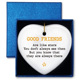 Memorial Ornament Gift for Loss of Good Friend, Good Friends Are Like Stars You Know That They Are Always There, Sympathy Bereavement Keepsake Gift for Loss of Friend, Friendship Gifts for Best Friend