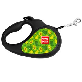 WAUDOG Retractable Dog Leash 10 Ft- 360° Tangle Free - Heavy Duty Pet Walking Leash for X-Small Small Medium Large Dog or Cat with One-Handed Brake Pause Lock (XS, Avocado)