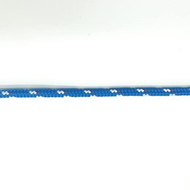 CBKnot USA Rope Premium Double Braid Polyester Cord 1/4" Ave. Tensile Strength 2,031 lbs. Marine, Industrial, Rigging, Winch, Equestrian, Boating & More (Blue with White/Red Tracer, 1/4" x 50ft. Hank)