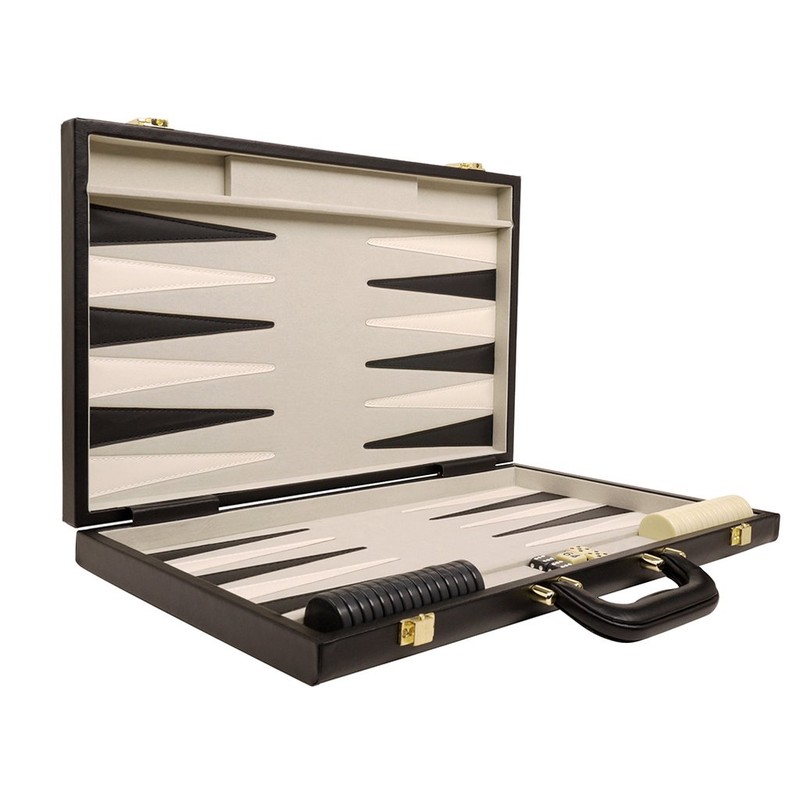 Middleton Games Deluxe Backgammon Board Set - (Black Attache Case)