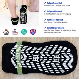 PUTUO Men's Yoga Socks Stopper Socks: Non-Slip Short Cotton Socks with ABS Nubs for Men Ideal for Yoga Pilates Fitness Trampoline & Home, striped, 43 - 46