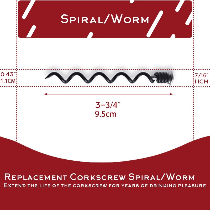 Best Replacement Corkscrew Spiral/Worm for Vertical and BestUtensils Wine Opener