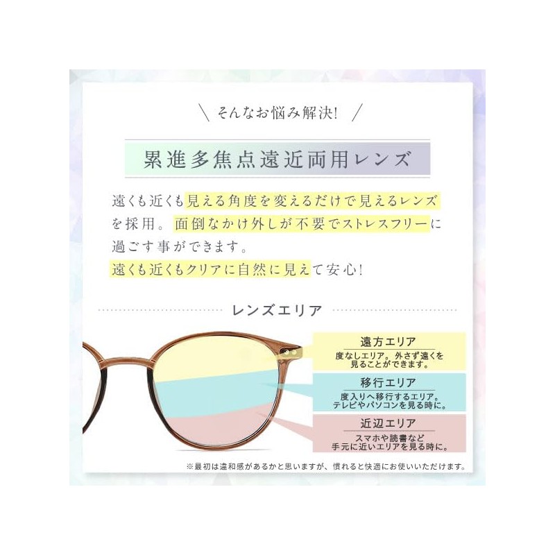 [bh life] 老眼鏡 遠近両用 メガネ 眼鏡 シニアグラス おしゃれ 老眼 レディース