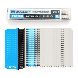 MUOZLOP 20-Piece T101AO Jigsaw Blades, T-Shank Jigsaw Blade Set with Storage Case for Wood, Saw Blades Jigsaw Accessories (20 PiecesT101AO)