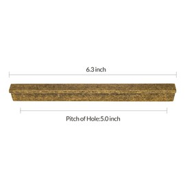 SAILANKA 2 Pack Brass Home Kitchen Vintage Cabinets Drawers Collection Edge Finger Tab Pull Handle 6-1/3 Inch Length Pulls for Drawers Cupboard Closets, Antique Brass, L