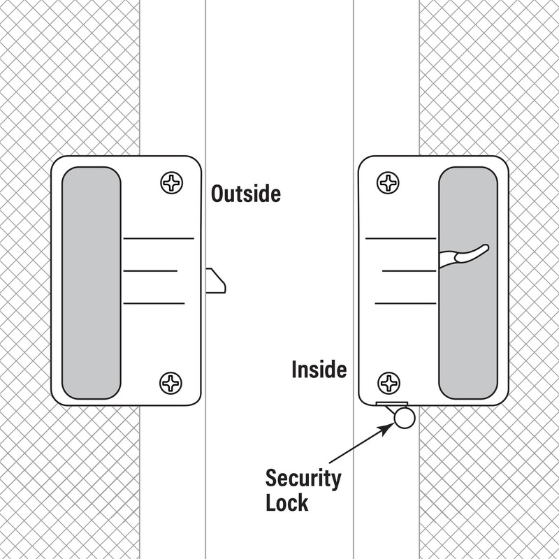 Prime-Line A 108 Black Plastic Screen Door Latch and Pull