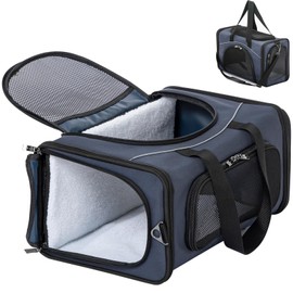 Petsfit TSA Approved Pet Carrier for Small Cats Dogs,Two-Way Placement Cat Carrier for Cat Small Animals, with Removable Soft Padding on 2 Sides, 19 x 9 x 12 Inches, Navy