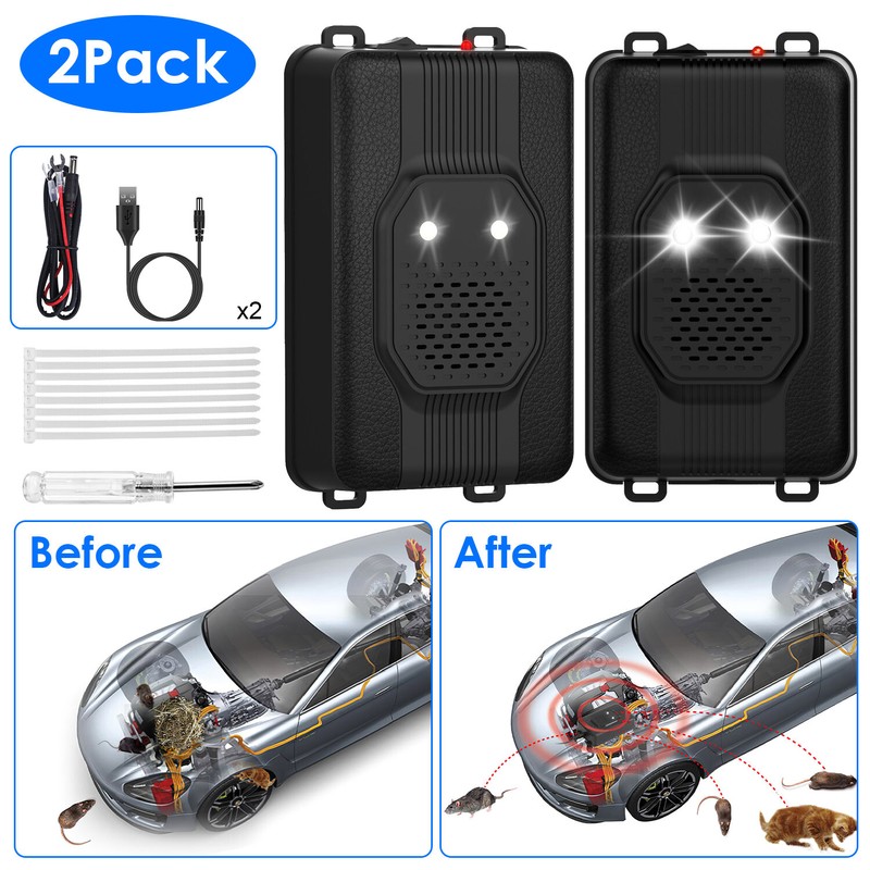 iMounTEK 2 Ultrasonic Rodent Repellent for Car Engine Vehicle Under