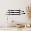 Suerhatcon 3-Tier Sword Stand Wall, Wooden Sword Holder Katana Wall