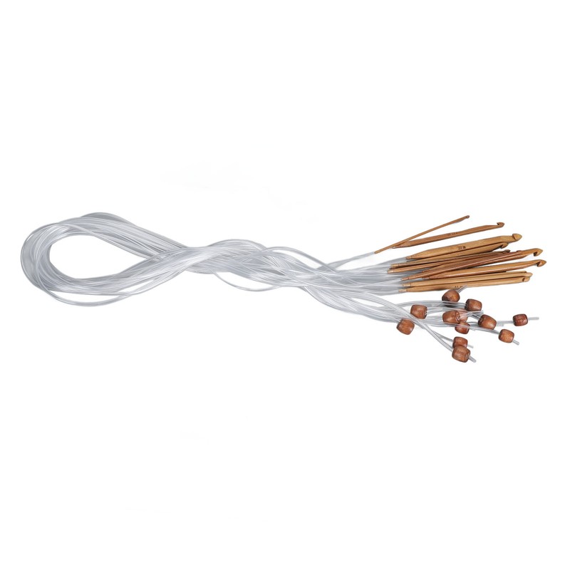 12pcs Afghan Rug Crochet Hook Handicraft Carbonized Bamboo Tunisian Crochet