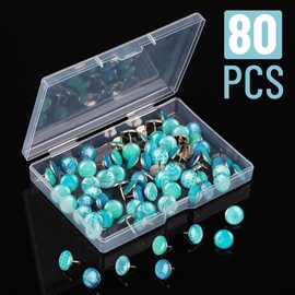 Mr. Pen- Decorative Push Pins, 80 pcs, 8 Unique Designs(Ocean Swirl), Cute Push Pins for Bulletin Board, Cute Thumb Tacks for Cork Board