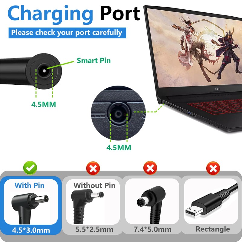 240W 20V 12A AC Adapter for MSI Pulse GL76 GL66