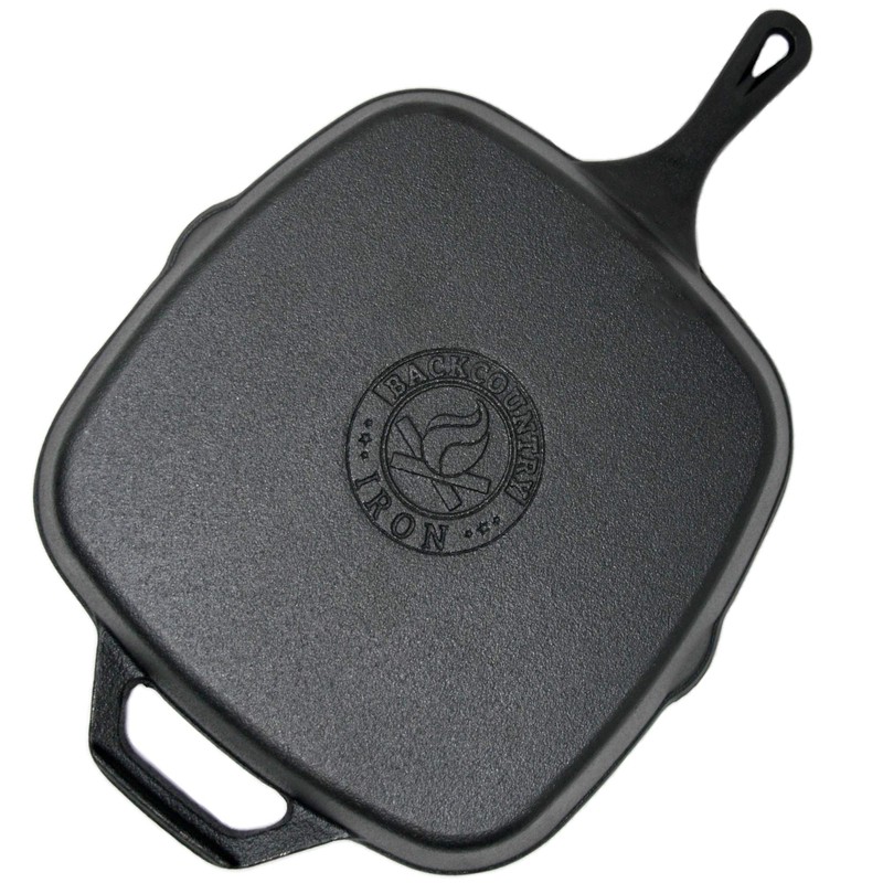 Backcountry Cast Iron 10" Medium Square Grill Pan (Pre-Seasoned for