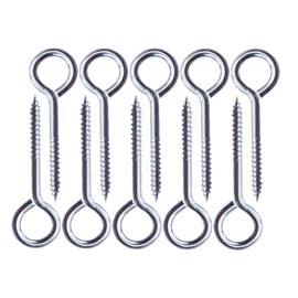 10Pcs Eyelet Screws M5 x 65mm Vine Eye Bolts Eye Screws 304 Stainless Steel Screw in Vine Eye Hooks Heavy Duty Self Tapping Ring Screw Nails Eyenets Screw for DIY Cork Crafts Hanging Wooden Frames