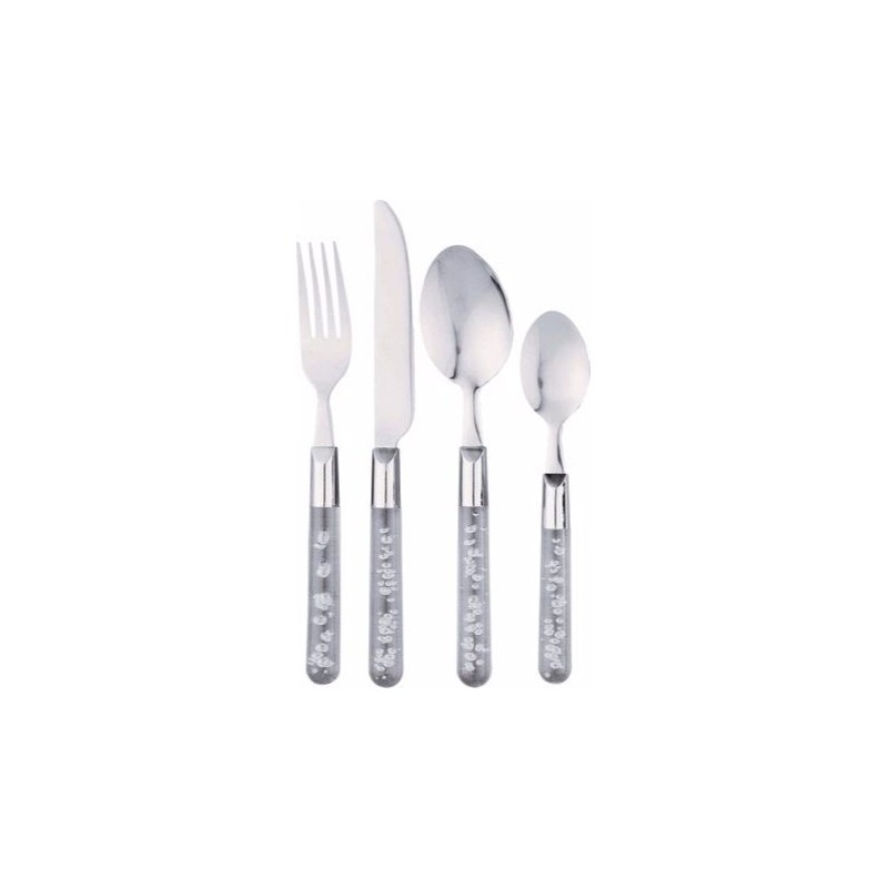 16 Piece Luxury Clear Bubble Stainless Steel Cutlery Set- Reduced!