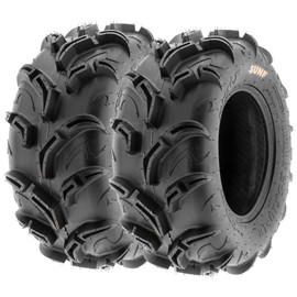 Pair of 2 SunF Warrior AT 25x10-12 ATV UTV Mud & Trail Tires, 6 PR, Tubeless A048